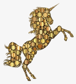 Clip Art Gold Unicorn Png - Pink Glitter Unicorn, Transparent Png, Free Download