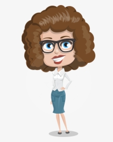 Woman With Curly Hair Cartoon Vector Character Aka - Curly Hair Woman Cartoon, HD Png Download, Free Download