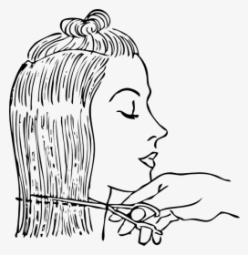 Cutting Woman S Hair Svg Clip Arts - Cut Hair Clipart Black And White, HD Png Download, Free Download