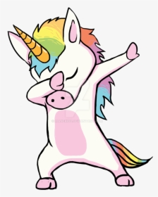Dabbing Unicorn Png - Cute Unicorn Drawings Dabbing, Transparent Png, Free Download