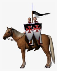 Jpeg, Two Mounted Knights - Knights Of Templar On Horseback, HD Png Download, Free Download