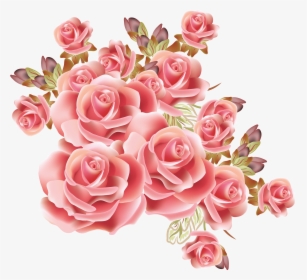 Bouquet Clipart Border - Rose Gold Flower Png, Transparent Png, Free Download