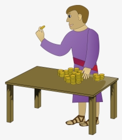 Rich Young Man Counting Clip Arts - Man With Gold Coins, HD Png Download, Free Download