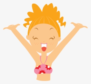 Beach Girl Happy Icon - Happy Girl Cartoon Png, Transparent Png, Free Download