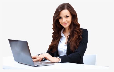 Transparent Woman Office Worker Clipart - Computer With Girl Png, Png Download, Free Download