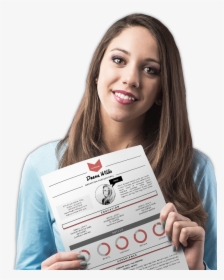 Happy Girl Transparent Png - Girl With Resume Png, Png Download, Free Download