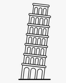 Leaning Of Pisa Photos - Drawing Tower Of Pisa, HD Png Download, Free Download
