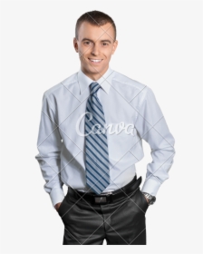Smiling Young Businessman Standing Isolated - Homme Business, HD Png Download, Free Download