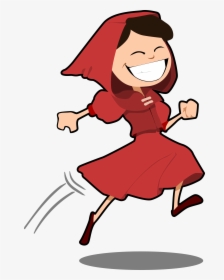 Jumping Girl Clip Arts - Little Red Riding Hood Cartoon Transparent, HD Png Download, Free Download