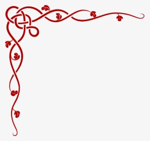 Red Knot Corner Border Clip Arts - Red And Grey Borders, HD Png Download, Free Download