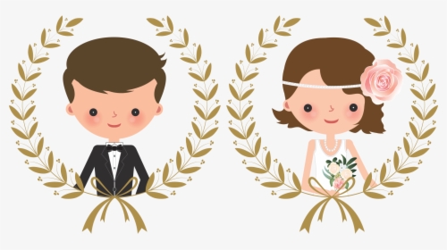 Wedding Couple Cartoon Png, Transparent Png, Free Download