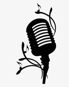 Microphone Silhouette Line Clip Art - Silhouette Microphone Singing Clipart, HD Png Download, Free Download