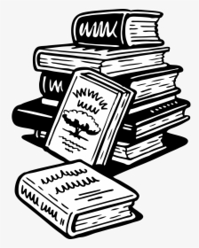 Book Black And White School Books Clipart Clip Art - Books Cartoon Black And White, HD Png Download, Free Download