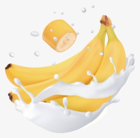Fruit Water Splash Clipart Family - Banana Milk Transparent, HD Png Download, Free Download