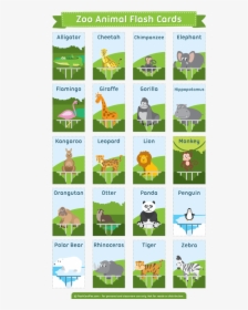 Zoo Clipart English School - Zoo Animal Flashcards Free Printable, HD Png Download, Free Download