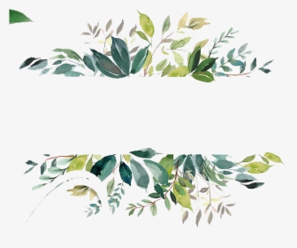 Watercolor Greenery Png -transparent Background Watercolor - Watercolor Leaf Border Png, Png Download, Free Download