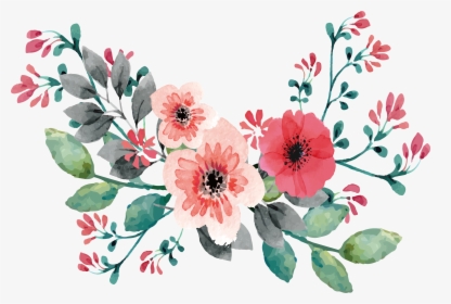 Wedding Invitation Flower Watercolor Painting Clip - Flower And Vine Painting, HD Png Download, Free Download