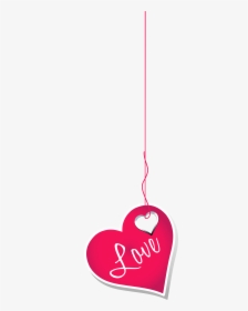 Hanging Pink Love Heart - Love Png, Transparent Png, Free Download