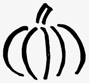 Pumpkin Black And White Clipart Hand Drawn Outline - Pumpkin Clip Art Outline, HD Png Download, Free Download