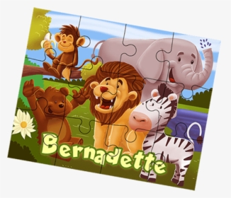 Zoo Animals Puzzle - Cartoon, HD Png Download, Free Download