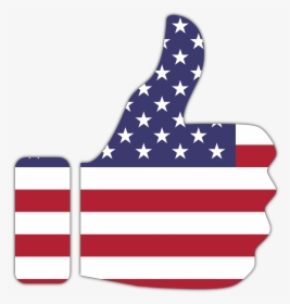 Thumbs Up American Flag With Drop Shadow Clip Arts - American Flag Thumbs Up, HD Png Download, Free Download