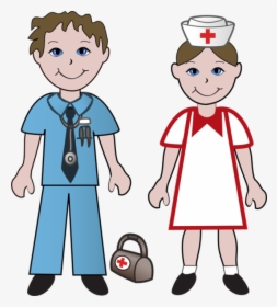 Nurse Clipart Thinking - Nurse Boy And Girl Clipart, HD Png Download, Free Download