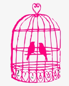 Cage, Birds, Animals, Couple, Heart, Hot, Love, Pink, HD Png Download, Free Download
