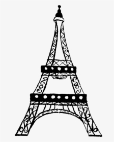 Landmark,tower,black And White,architecture,line Art,coloring - Eiffel Tower Pic Art, HD Png Download, Free Download