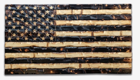 Rustic Wood Burned American Flag 59x32"  Class="lazyload - Wood American Flag, HD Png Download, Free Download
