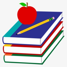 Apple And Books Clipart - School Png, Transparent Png, Free Download