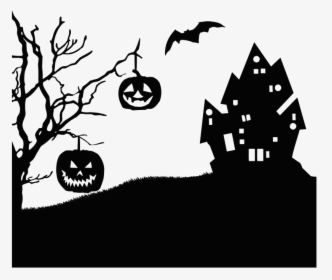 Halloween Silhouette Tree Png Clipart - Halloween Silhouette, Transparent Png, Free Download