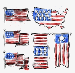 Flag Of The United - Transparent American Flag Watercolor, HD Png Download, Free Download