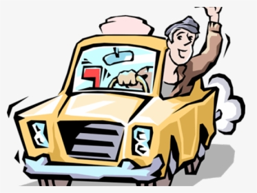 Taxi Cab Clipart Taxi Driver - Drive In A Car Clipart, HD Png Download, Free Download