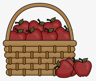 Picnic Basket Picnic Blanket Cliparts Png - Cartoon Basket With Apples, Transparent Png, Free Download