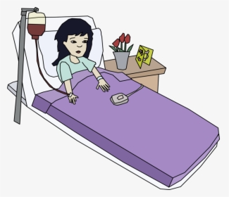 Purple,play,cartoon - Clip Art Patient In Hospital Bed, HD Png Download -  kindpng