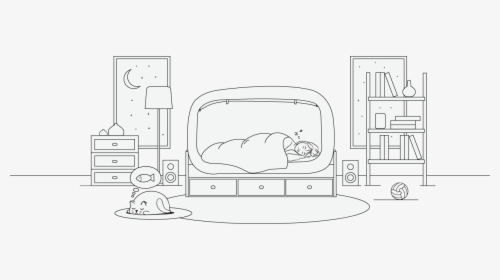 The Bed Tent For Better Sleep - Cartoon, HD Png Download, Free Download