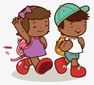African American Kids Walk To School - Walk Clipart Png, Transparent Png, Free Download