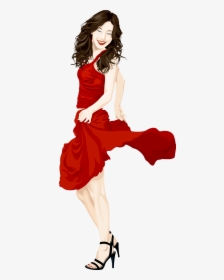 Lady In Dress Cartoon, HD Png Download, Free Download