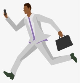 African Man Running - Man Running With Briefcase Png, Transparent Png, Free Download