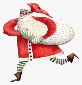 Hand Drawn Old Man Running Png Transparent - Christmas Day, Png Download, Free Download