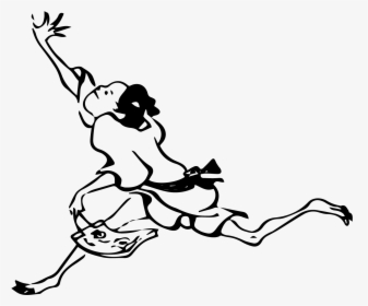 Free Ukiyo-e Illustration Of A Man Running And Chasing - Illustration, HD Png Download, Free Download