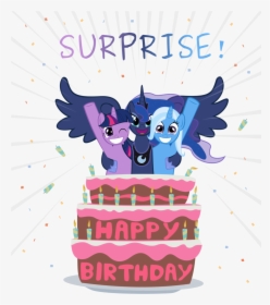 Surprise Birthday Rainbow Dash Pinkie Pie Rarity Fluttershy - My Little Pony Luna Happy Birthday, HD Png Download, Free Download