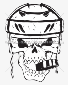 Clipart Skull Hockey - Skull With Hockey Helmet, HD Png Download, Free Download