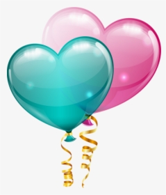 Clipart Birthday Heart - Green Heart Balloons, HD Png Download - kindpng