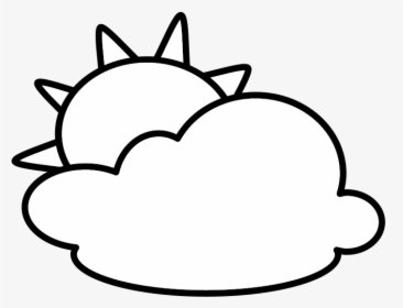 Cloudy - Outline - Clip Art, HD Png Download, Free Download