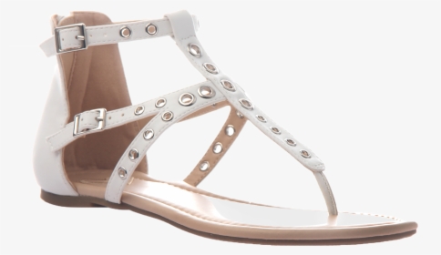 Augusta In White Flat Sandals - Shoe, HD Png Download, Free Download
