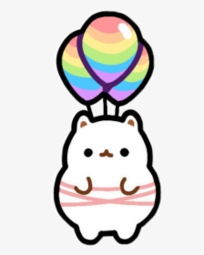 #kawaii #cute #cat #balloons #rainbow #string #freetoedit, HD Png Download, Free Download