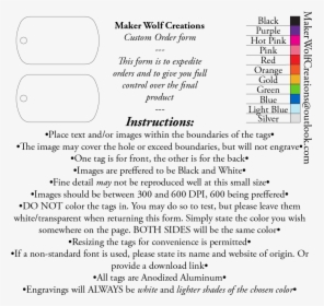Custom Dog Tag Order Form - Mental Research Institute, HD Png Download, Free Download