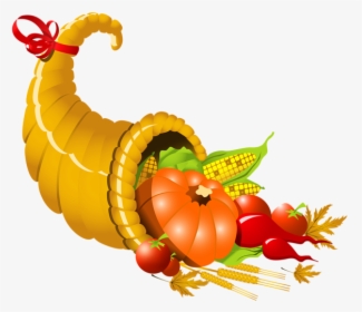 Clipart Fruit Thanksgiving - Cornucopia Thanksgiving Png, Transparent Png, Free Download