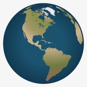 Globe Facing America Vector Image - Globe World Map America, HD Png Download, Free Download